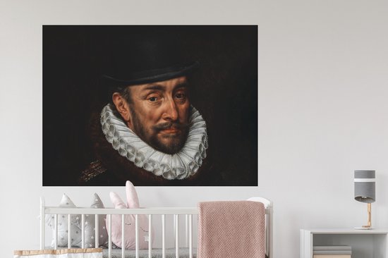 Muurstickers - Sticker Folie - Willem van Oranje - Adriaen Thomasz - Hoed - 120x90 cm - Plakfolie - Muurstickers Kinderkamer - Zelfklevend Behang - Zelfklevend behangpapier - Stickerfolie