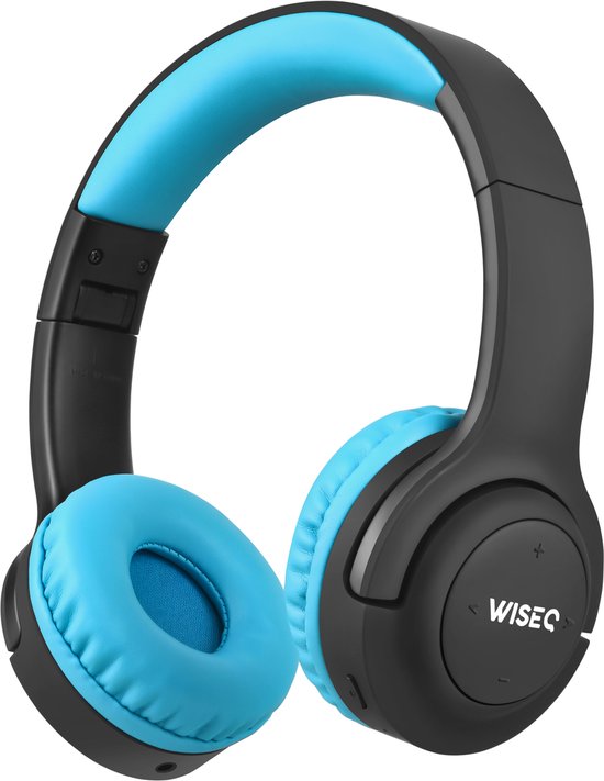 WiseQ HERO Draadloze Kinderkoptelefoon - Koptelefoon Kinderen - 38 uur batterij - Bluetooth 5.0 - Blauw & Zwart