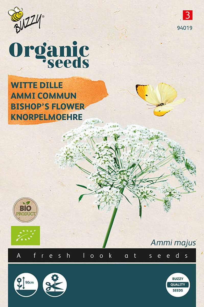Buzzy® Organic Ammi Majus, Witte Dille (BIO) - biologisch bloemzaad