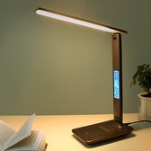 Vitafa Tafellamp - Tafellamp Slaapkamer - Bureaulamp - Lamp - 1200mAh - Buigbaar - LED Scherm - Met klem - Zwart