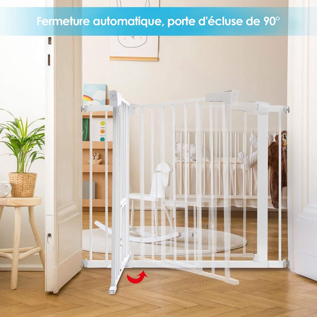Uittrekbaar Hek 0-300 Cm, Uitschuifbaar Kinderhekje, Met