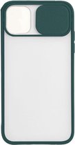 DrPhone GIH3 - TPU Bumper Case met Slide Camera Cover – Antislip - Geschikt Voor IOS Telefoon 13 – Groen/transparant