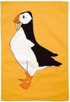 DESIGN theedoek met handgetekende Papegaaiduiker - 100% katoen - prachtige felle kleuren!