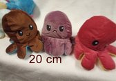 Set van 3 octopus knuffels-  inside out - mood knuffel - gezien op Tik Tok - geeft je mood weer - Blij of Boos -  maat 20*10 cm. Superzachte knuffel! Set bestaat uit 3 octopus van