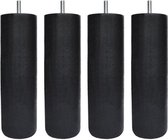 Set cilindrische voetjes Ø 6.2 H 17 cm Zwart - 4 stuks
