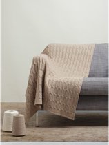 Cimmino Cashmere - Gebreid en Gevlochten Deken - Beige