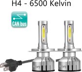 Ampoule LED H4 Voiture Moto Scooter (Set 2 pièces) - Adaptateur CANbus interne - 6500 Kelvin Clear Wit 14000 Lumen- 72W - Feu de croisement, Feu de route & Antibrouillard - Phares