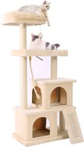 Happyment® Luxe Krabpaal voor Katten - Creme - Zachte Kattenmand hangmat - Kattenspeelgoed - Geschikt voor kleine kittens - 127 CM