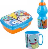 Pokemon brooddoos / broodtrommel + drinkfles 400 ml + drinkbeker 350 ml