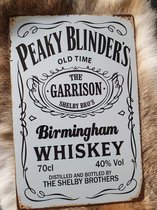Metalen wandbord, Peaky Blinders, Reclame bord, 20 x 30 cm Wit