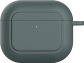 Beschermhoes voor Apple Airpods 3 - Donker Groen - Siliconen case geschikt voor Apple Airpods 3