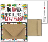 Geldkaart met mini Envelopje -> Kerst - No: 03-1 (HoHoHo dit is het Tofste KerstKado - Kadootjes gekleurd met zwarte stippen) - LeuksteKaartjes.nl by xMar