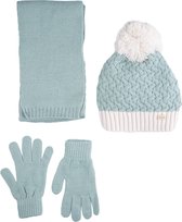 Kitti 3-Delig Winter Set | Muts met Fleecevoering - Sjaal - Handschoenen | 9-15 Jaar Meisjes | Schoonheid-02 (K2180-05)
