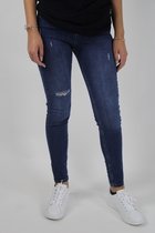 Dames Slim Fit Jeans Dark Blue Ripped