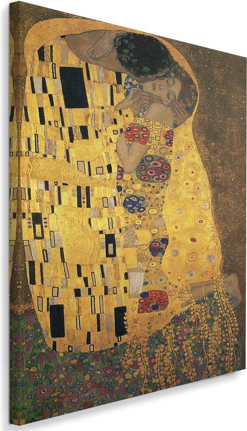 Posters en Prints ingelijste klassieke kunstenaar Gustav Klimt kiss Abstract olieverfschilderij muur kunst foto's voor woonkamer 20x60cm (7.8x24in) met frame