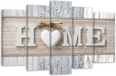 Trend24 - Canvas Schilderij - Home Quote In Scandinavische Stijl - Vijfluik - Vintage - 200x100x2 cm - Beige