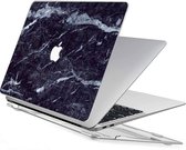 Geschikt voor MacBook Pro Cover Hoesje 13 inch Marmer Zwart - Hardcase Geschikt voor MacBook Pro 2016 / 2017 / 2018 / 2019 / 2020 / 2021 - Geschikt voor MacBook Pro M1 / A2338 / A2289 / A2251 / A2159 / A1989 / A1706 / A1708
