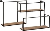 Wandplank metaal/hout - 86x52 cm
