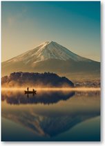 Mount Fuji bij Kawaguchimeer - Zonsopkomst - 120 Stukjes puzzel voor volwassenen - Minimalist - Landschap - Natuur