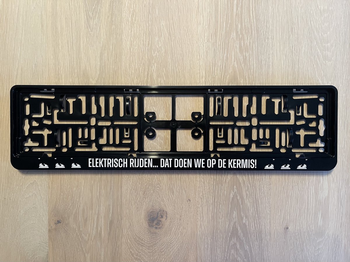 EU nummerplaathouder "Elektrisch rijden, dat doen we op de kermis! voor nummerplaten... bol