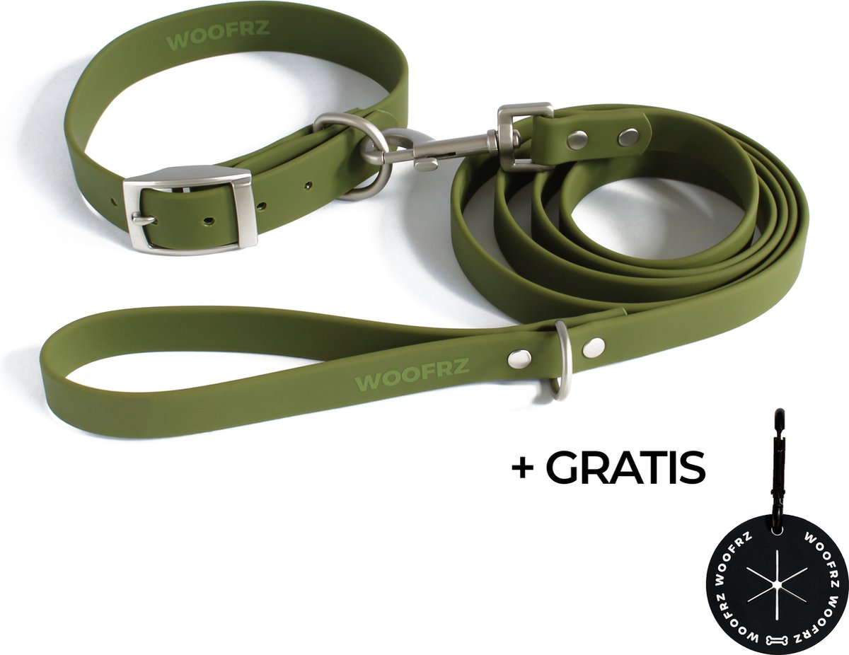 WOOFRZ® Wandelset - Hondenriem En Hondenhalsband - Groen - Maat M - Halsband  Hond -... | bol.com