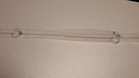 Optrek gordijnenband 10 meter met ringen transparant