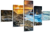 Schilderij - Prachtige zonsondergang boven Zee, Premium Print