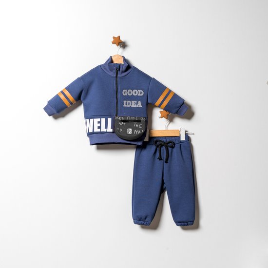 Sportief jogging & kledingset 2 delig met vest en jogging broek met bijpassende portemonnee casual voor jongens