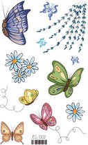 Temporary tattoo | tijdelijke tattoo | fake tattoo | vlinders & bloemen | 120 x 75 mm