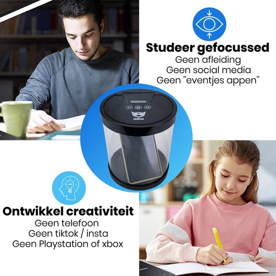 Good2know Telefoon Kluis met Tijdslot - Stoppen met Roken - Timer – Kluis - Opbergdoos - Kitchen Safe - Zwart – meer Focus & Zelfdiscipline