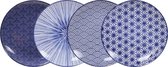 Assiettes Nippon Blue de Tokyo Design Studio 20,6 cm - porcelaine de haute qualité - lot de 4