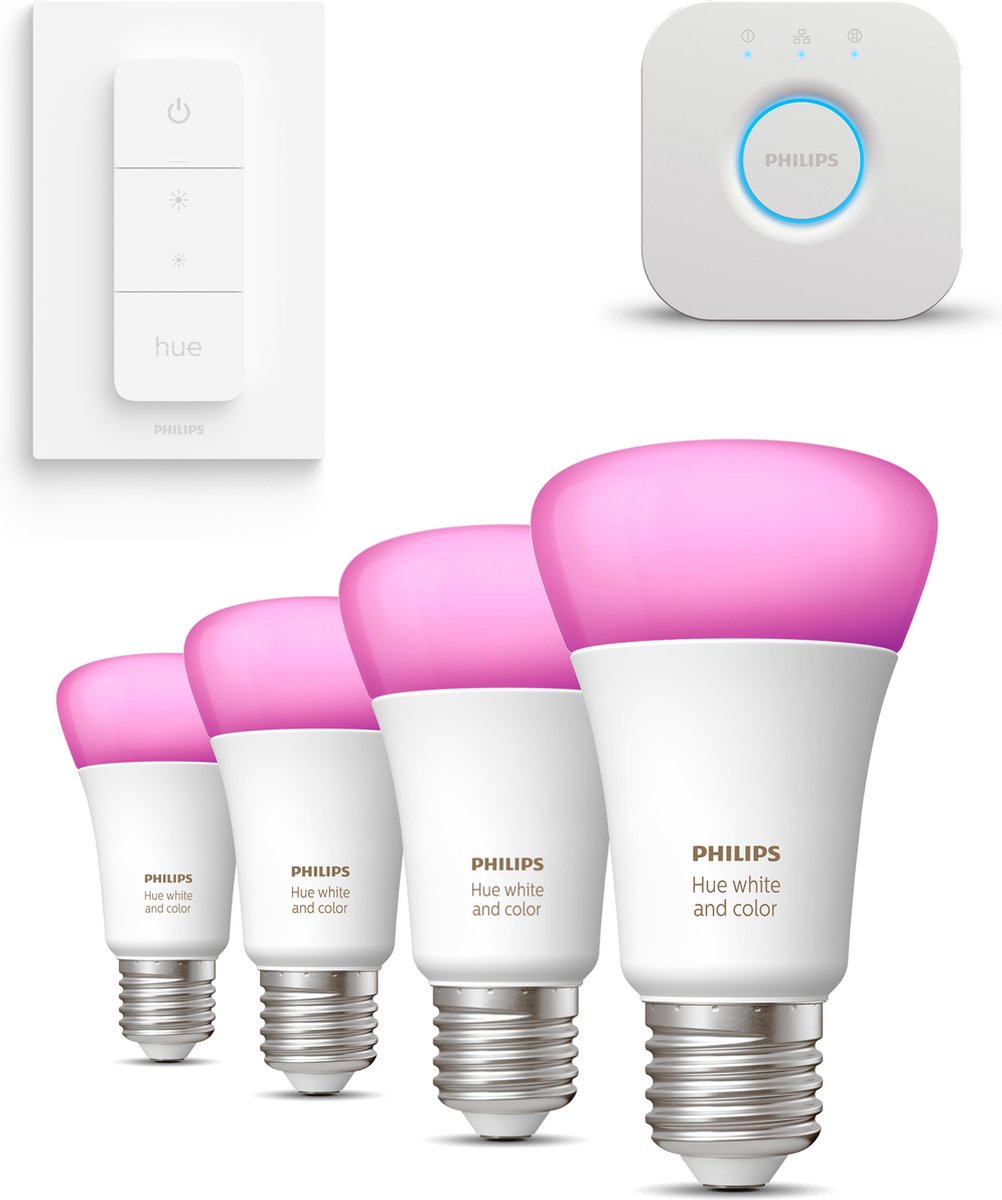 Philips Hue Starterspakket – White and Color Ambiance – 4 x E27