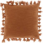 Unique Living | Kussen Ivy 45x45cm leather brown | Kussen woonkamer of slaapkamer