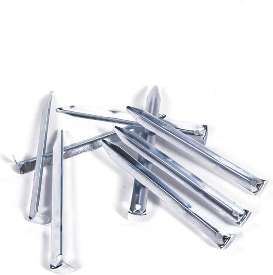 Benson Grondpen/tentharing - 8x - zilver - staal - 17 cm - Rotspen - Spijkerharing
