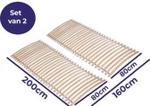 Mister Sandman - Tweedelige Lattenbodem - 160x200 (2x 80x200) - Set voor elk bedframe