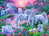 VSE Diamond painting -  Eenhoorn unicorn paard - 30 X 40 cm - Vierkante steentjes - Voor volwassenen -  Diamant schilderen - Volledig pakket - M1519-5