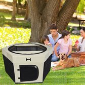 MC Star Puppyren opvouwbaar - Detachable Foldable Dog Playpens - Zwart, S: 73*73*43cm