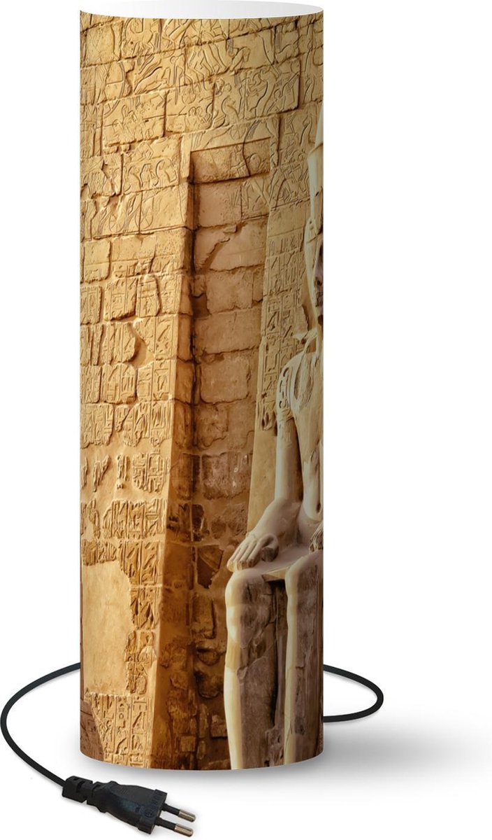 Lamp - Nachtlampje - Tafellamp slaapkamer - Egypte - Standbeeld - Farao - 50 cm hoog - Ø15.9 cm - Inclusief LED lamp