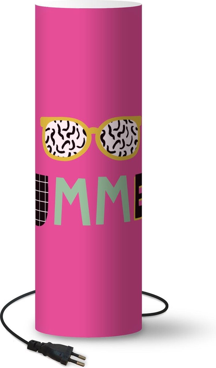 Lamp - Nachtlampje - Tafellamp slaapkamer - Zomer - Zonnebril - Quote - 70 cm hoog - Ø22.3 cm - Inclusief LED lamp