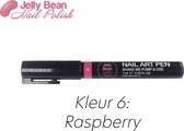 Jelly Bean Nail Polish Nail Art Pen - Raspberry (kleur 6) - Roze - Nagelversiering - Nagel pen 7 ml