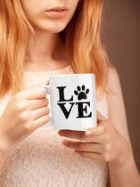 Paw Love Keramische Mok, Hondenliefhebber Koffie Mokken, Schattige Cadeau Voor Hondenbezitters, Unieke Stijl Voor Hondenliefhebbers, D015-047W, 11oz,