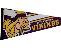 USArticlesEU - Minnesota Vikings  - NFL - Vaantje - Wimpel - Vlag - American Football - Sportvaantje - Pennant - Paars/Wit - 31 x 72 cm
