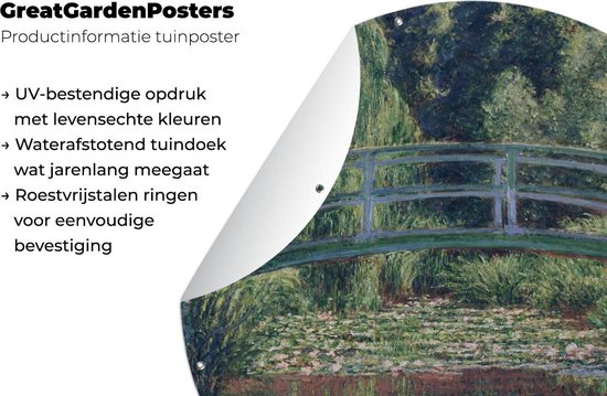 Garden Circle Le Pont Japonais et les Nymphéas - Claude Monet - 150x150 cm - Affiche Ronde de Jardin - Extérieur