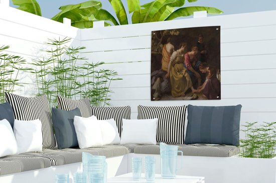 Diana and her company - Peinture de Johannes Vermeer Garden poster 50x50 cm - small - Toile de jardin / Toile d'extérieur / Peintures d'extérieur (décoration de jardin)
