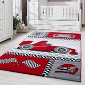 Kindertapijt  Racewagen Rood Vloerkleed - 160x230- Kinderkamer - Babykamer - Baby - Kids - Jongens en Meisjes - Kinderen