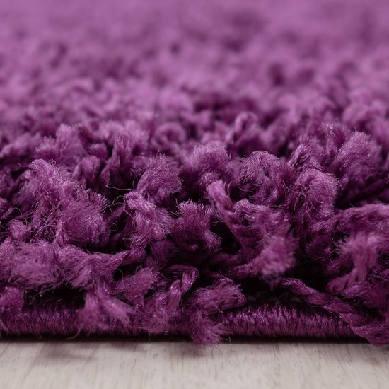 Tapis violet à poils longs - 240x340cm - Moderne - Salon - Salon - Chambre - Salle à manger