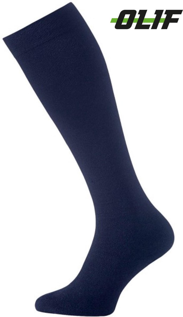Olif compressie sokken - Compressie kousen - Vliegtuig sokken - Steunkousen - Unisex - Navy - Maat 43-46