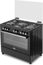 Simfer FS9031-1 Vrijstaand Gasfornuis - 90 cm - Gaskookplaat met Elektrische oven - Zwart