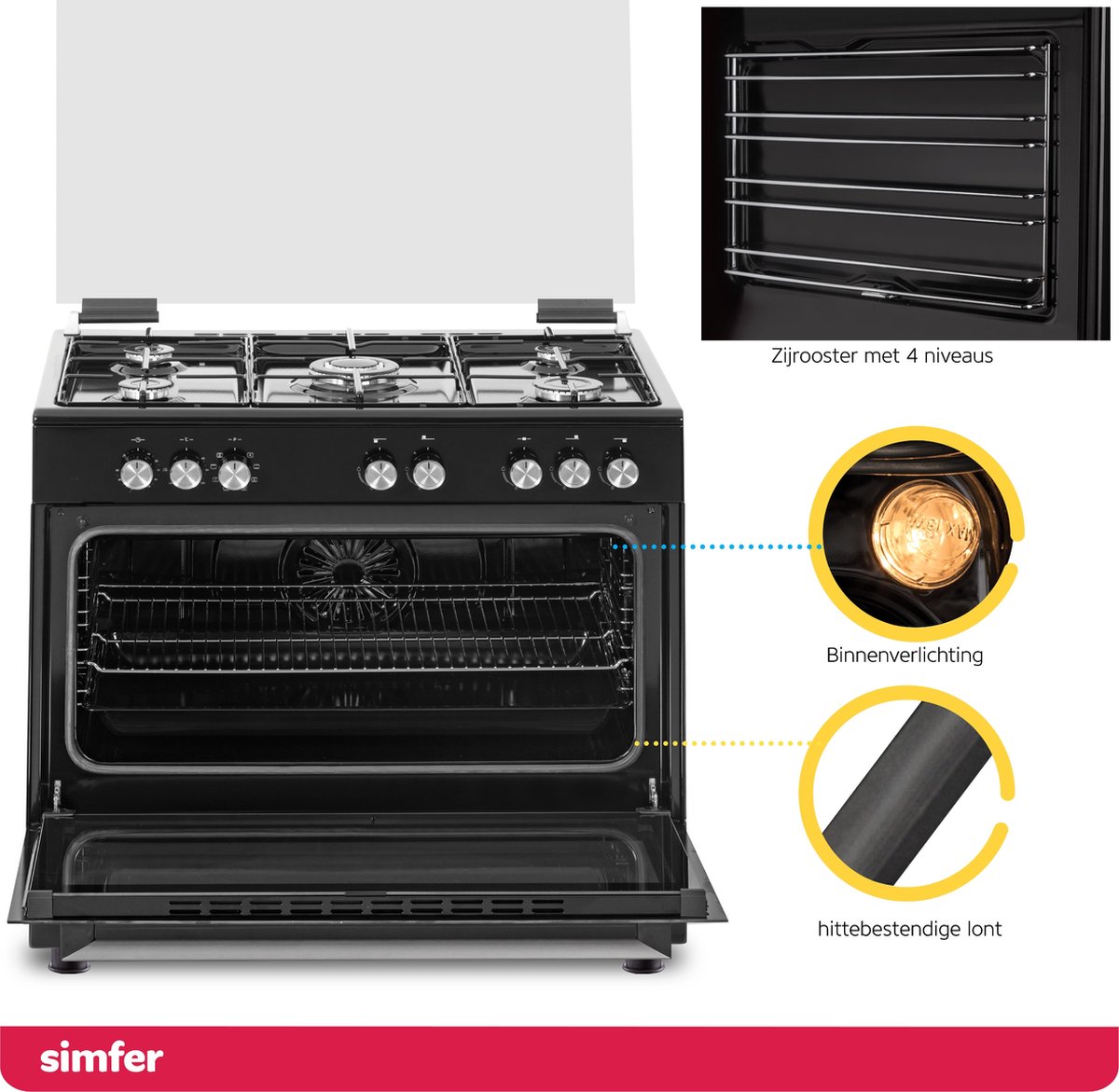 Cuisinière sur pied SIMFER FS9031-1 avec plaque à gaz