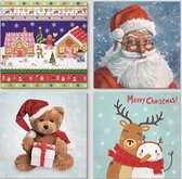80x Papieren servetten kerstmis kind - 33 x 33 cm - 3 Laags - Verschillende designs